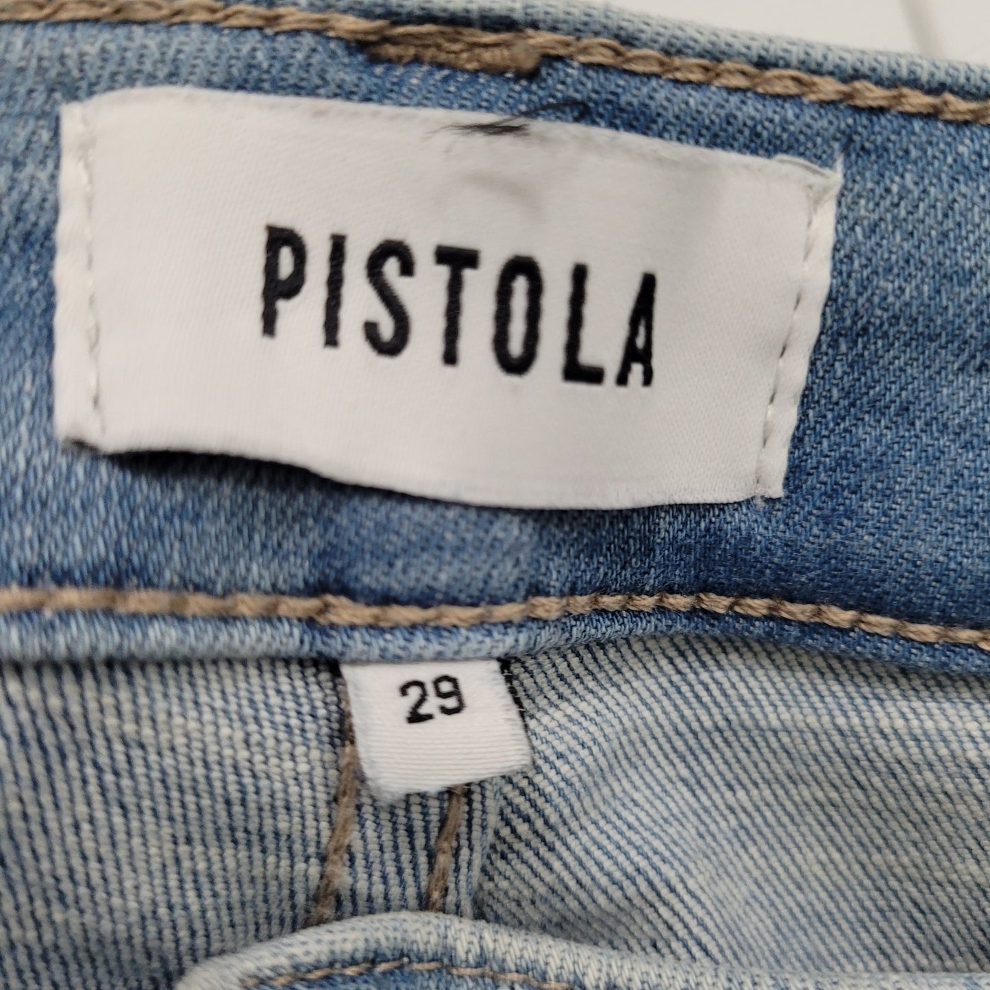 Pistola Blue Distressed Ripped Denim Mid Rise Skinny Ankle Jeans 29 (31x26.5)