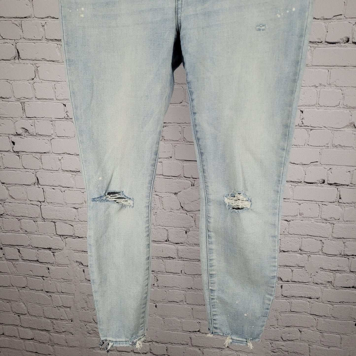 Pistola Blue Distressed Ripped Denim Mid Rise Skinny Ankle Jeans 29 (31x26.5)