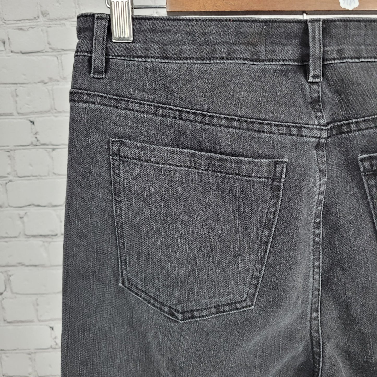 Soft Surroundings Grey Black High Rise Wide Leg Baggy Jeans Size 10 (30x30)