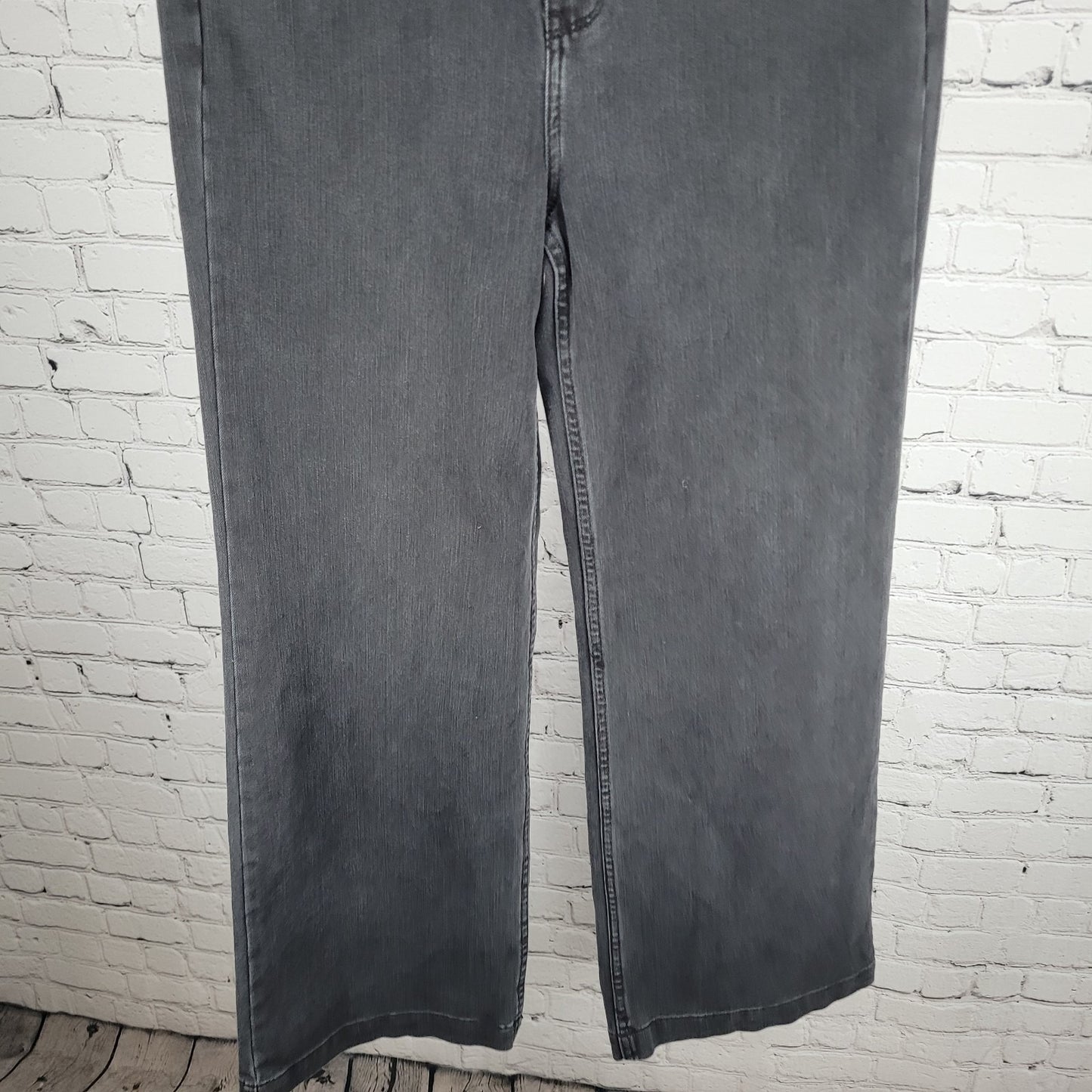 Soft Surroundings Grey Black High Rise Wide Leg Baggy Jeans Size 10 (30x30)