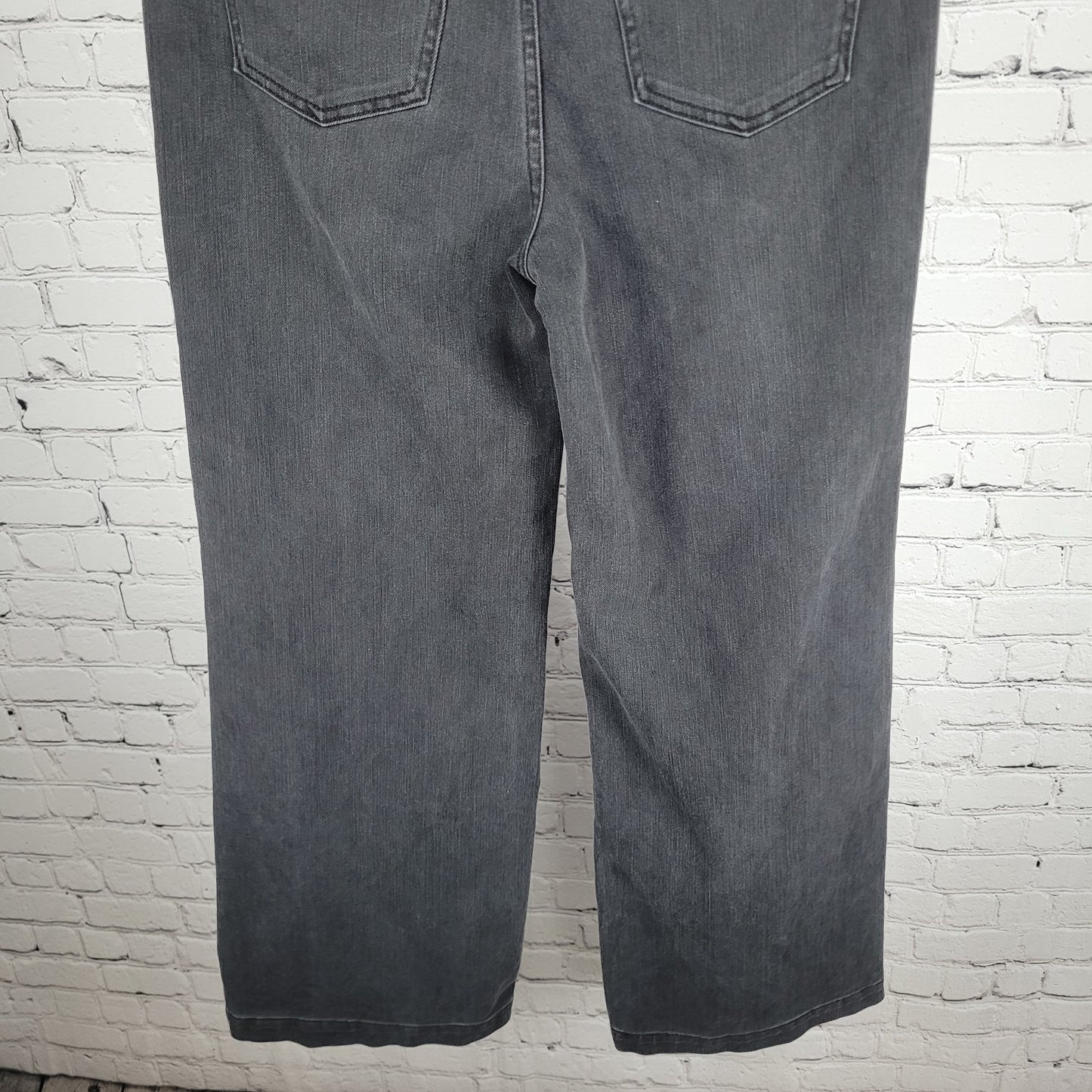 Soft Surroundings Grey Black High Rise Wide Leg Baggy Jeans Size 10 (30x30)
