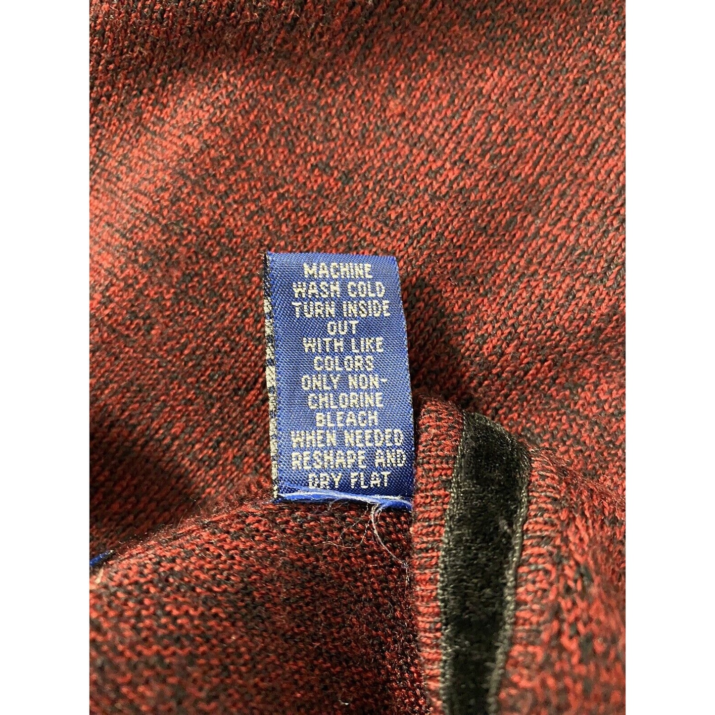 Karen Scott Merino Wool Blend Red Black Velvet Flower Sweater Australia Made L