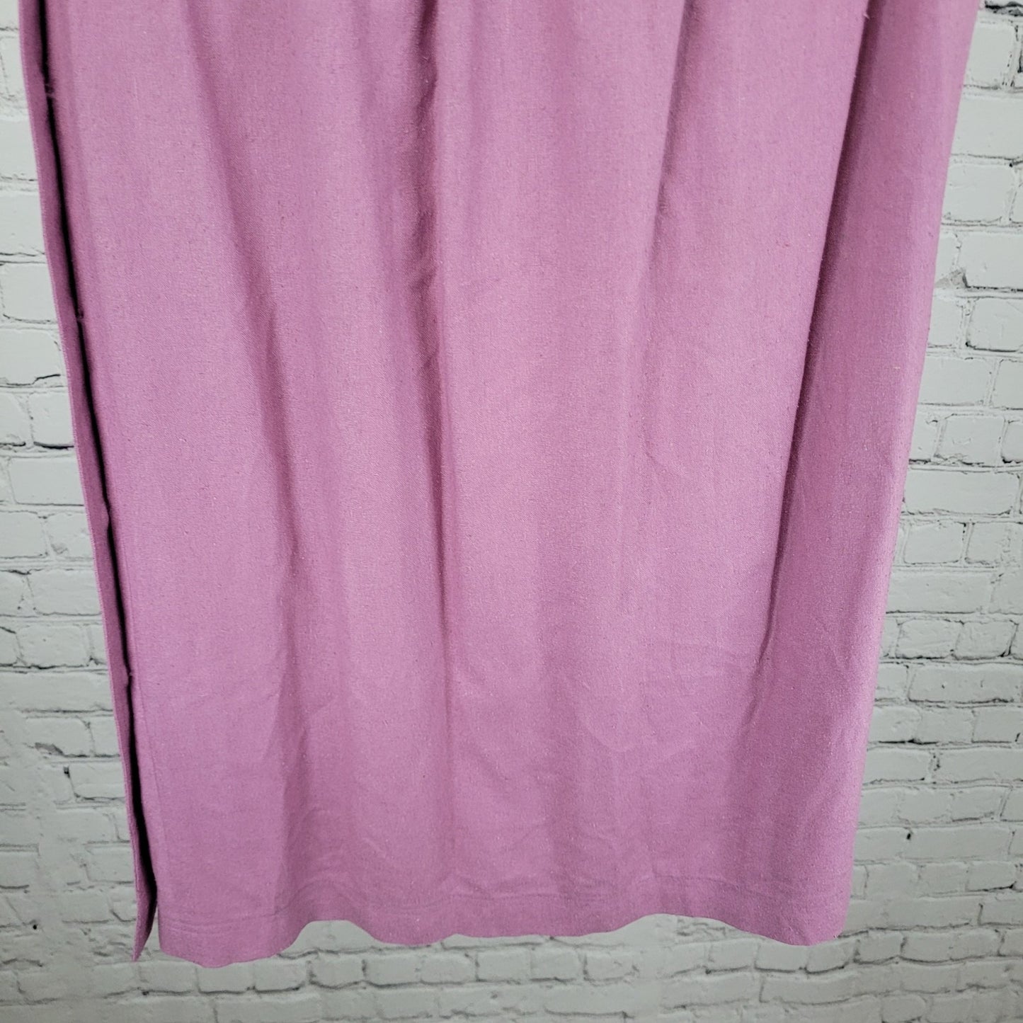 VTG Cirage Purple 100% Silk Pleated Buttoned A Line Midi Skirt Size 12 (26x31)
