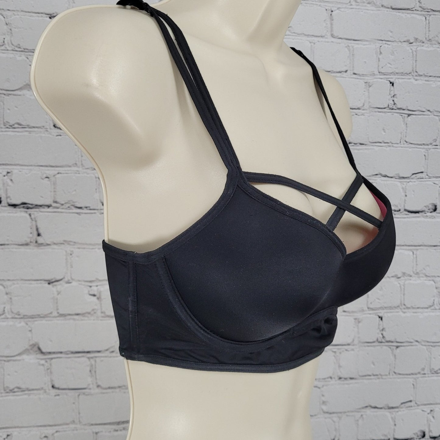 PINK Victoria's Secret Black Underwire Push Up Pullover Bralette Bra Size Small