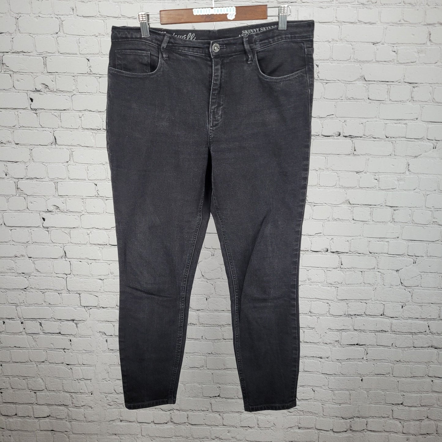 Madewell Black Denim Skinny Skinny Ankle High Riser Stretch Jeans 32 (33x28)