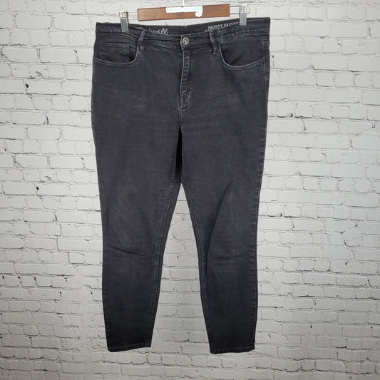 Madewell Black Denim Skinny Skinny Ankle High Riser Stretch Jeans 32 (33x28)