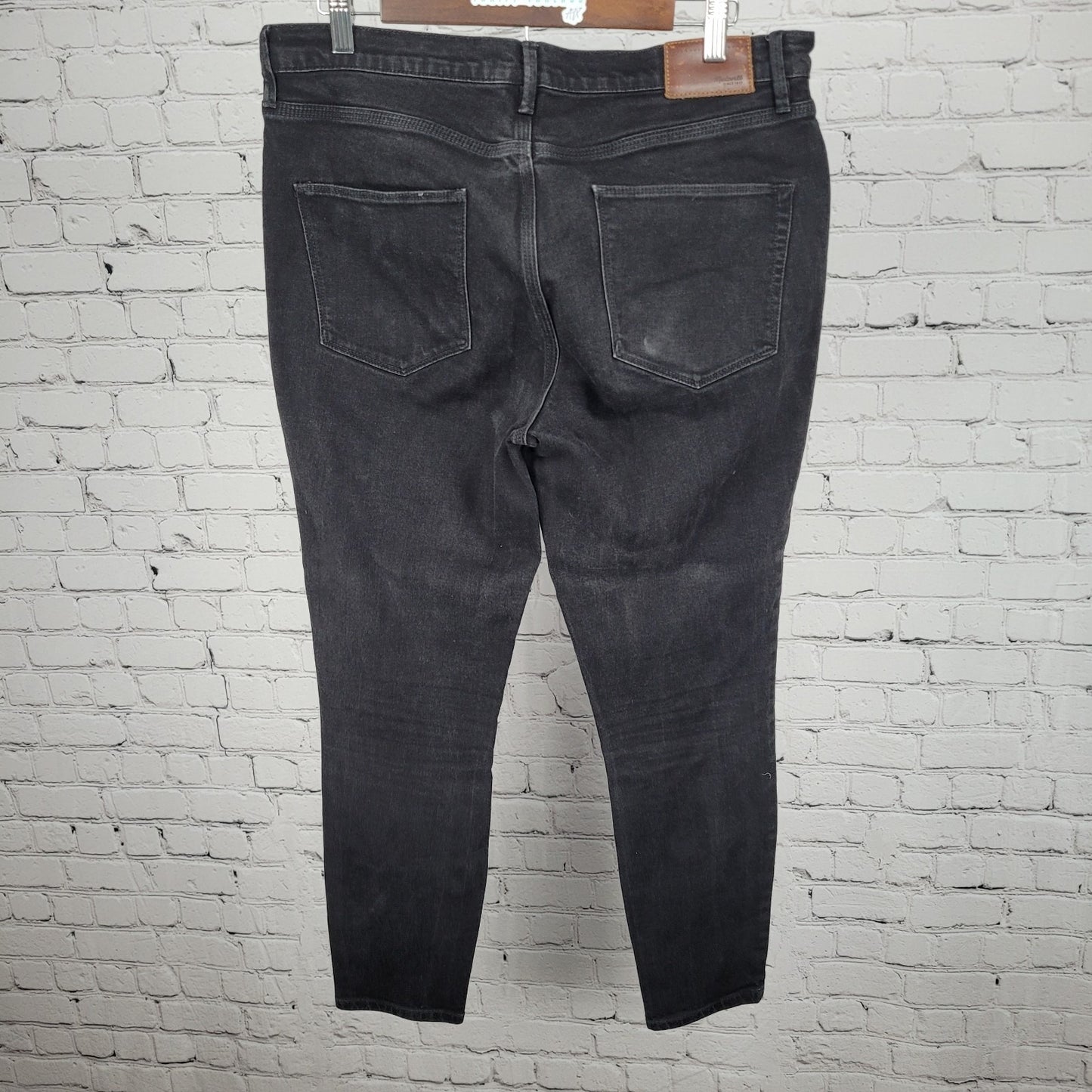 Madewell Black Denim Skinny Skinny Ankle High Riser Stretch Jeans 32 (33x28)