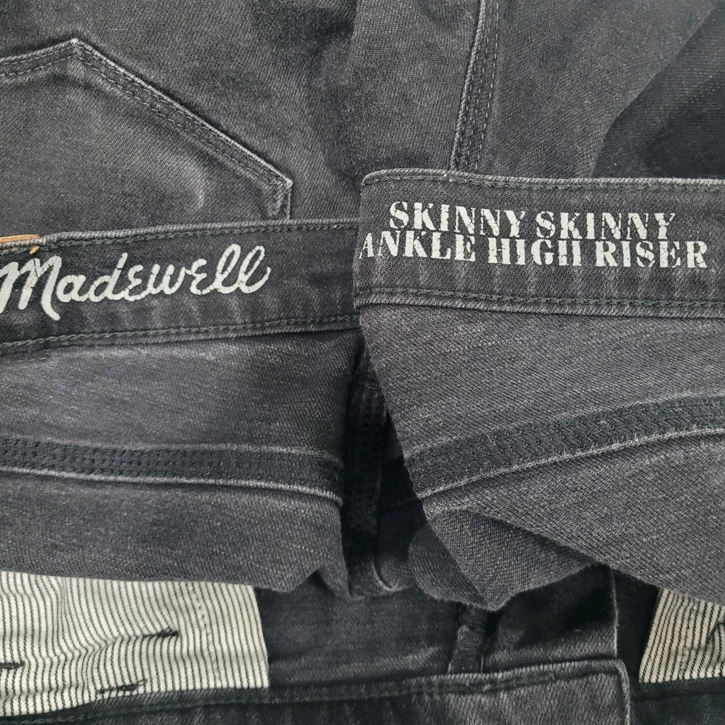 Madewell Black Denim Skinny Skinny Ankle High Riser Stretch Jeans 32 (33x28)