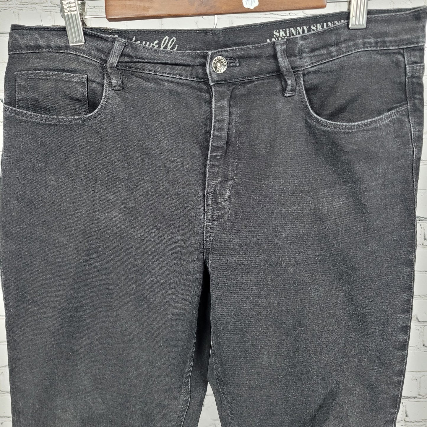 Madewell Black Denim Skinny Skinny Ankle High Riser Stretch Jeans 32 (33x28)