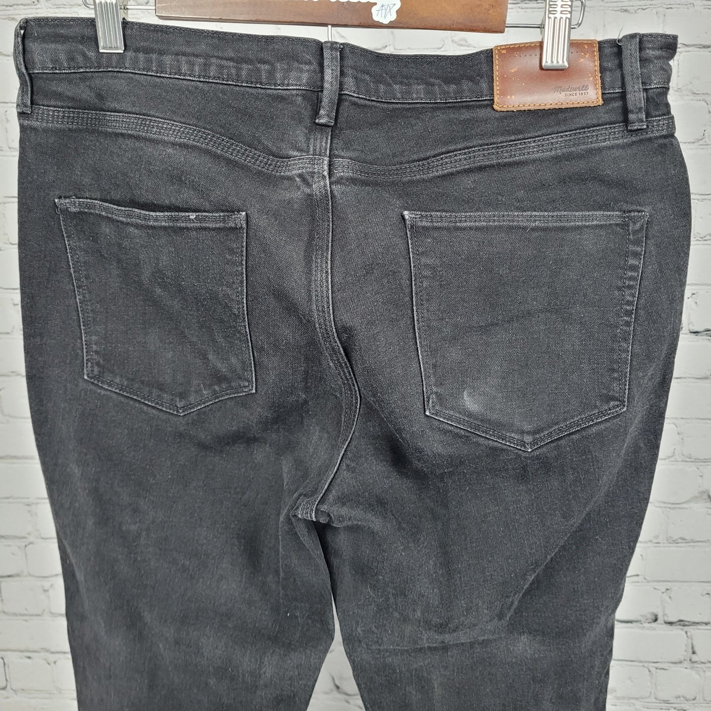 Madewell Black Denim Skinny Skinny Ankle High Riser Stretch Jeans 32 (33x28)