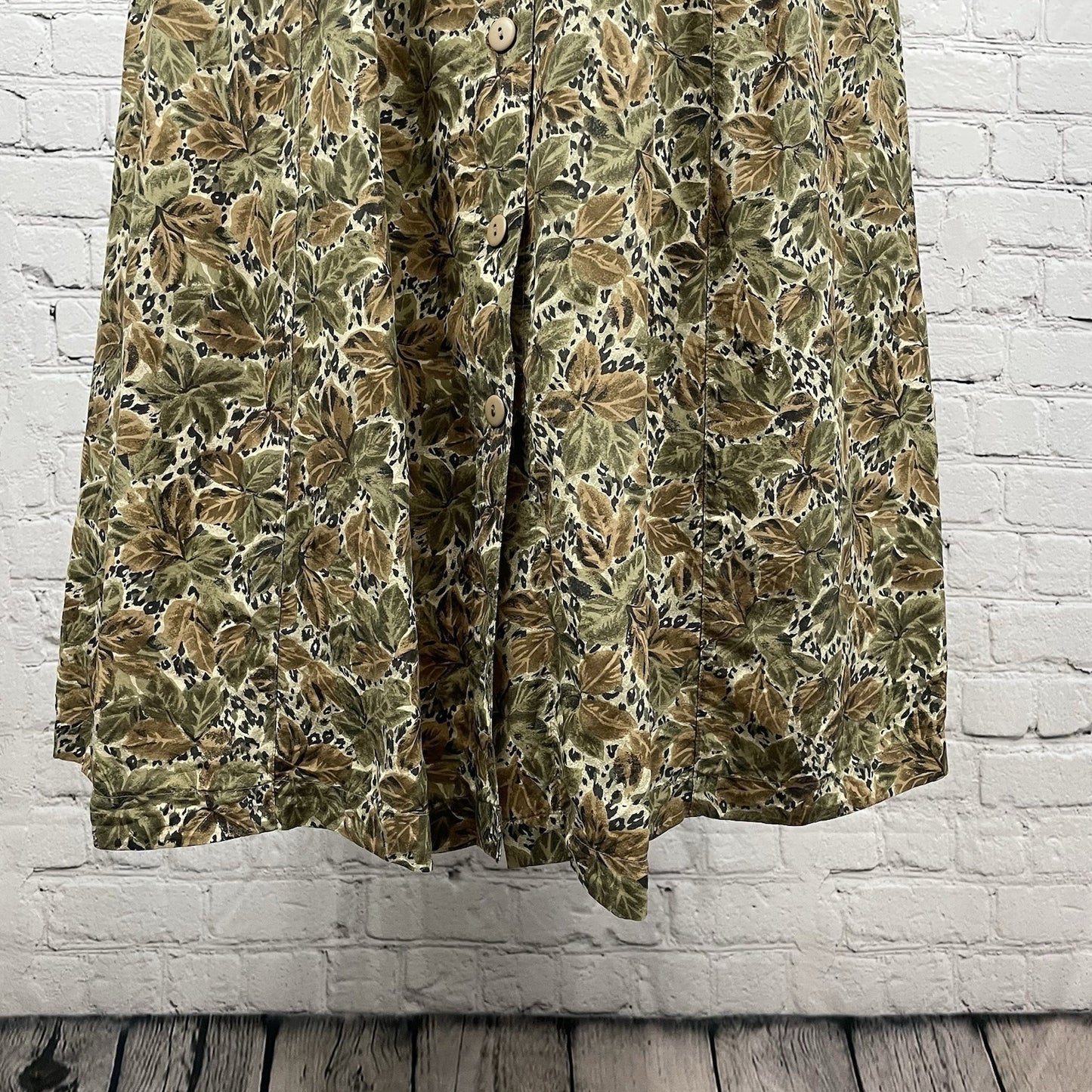 VTG Anna & Frank Floral Silk Elastic Waist Buttoned Unlined Midi Skirt Small S