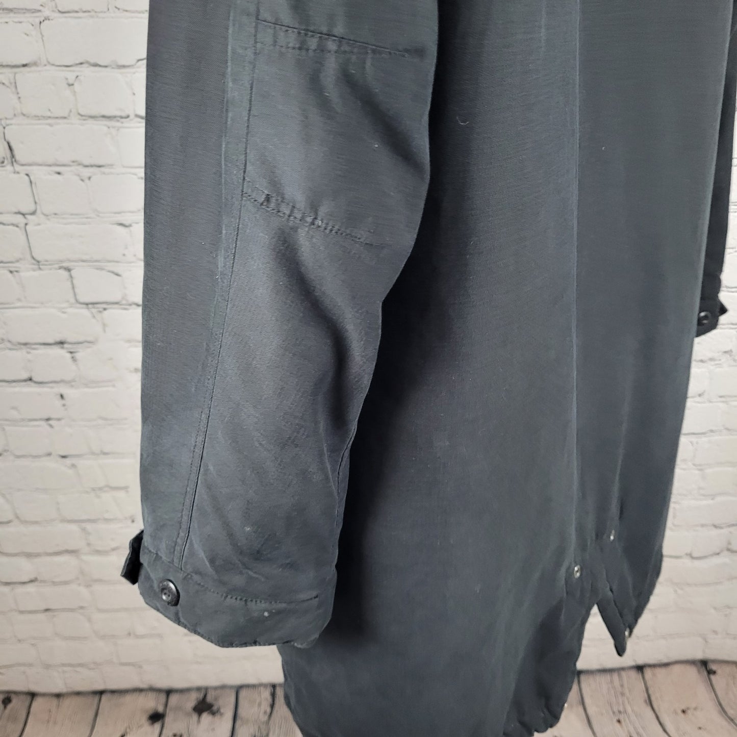 Ben Sherman Black World Tour Fur Hooded Full Zip Insulated Parka Coat Size 3 L