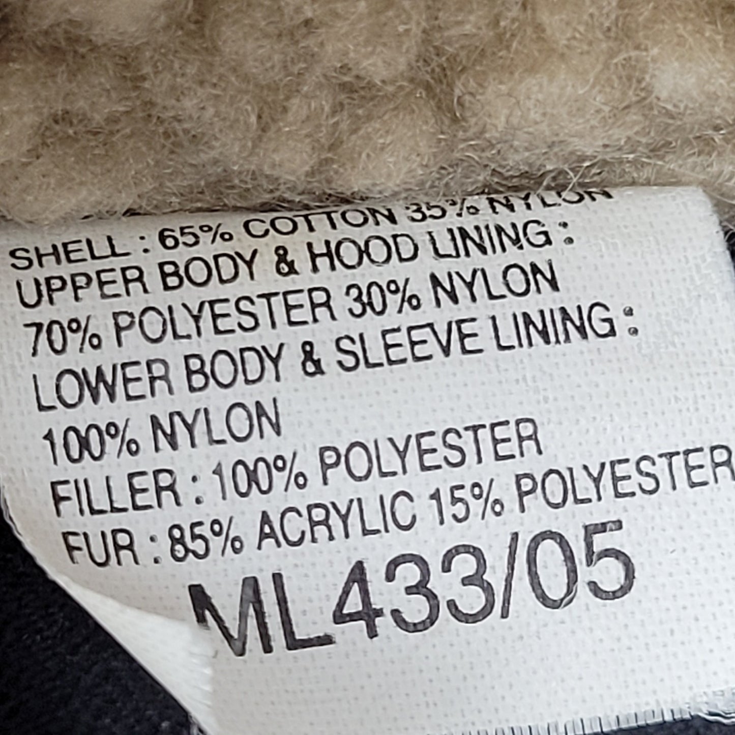 Ben Sherman Black World Tour Fur Hooded Full Zip Insulated Parka Coat Size 3 L