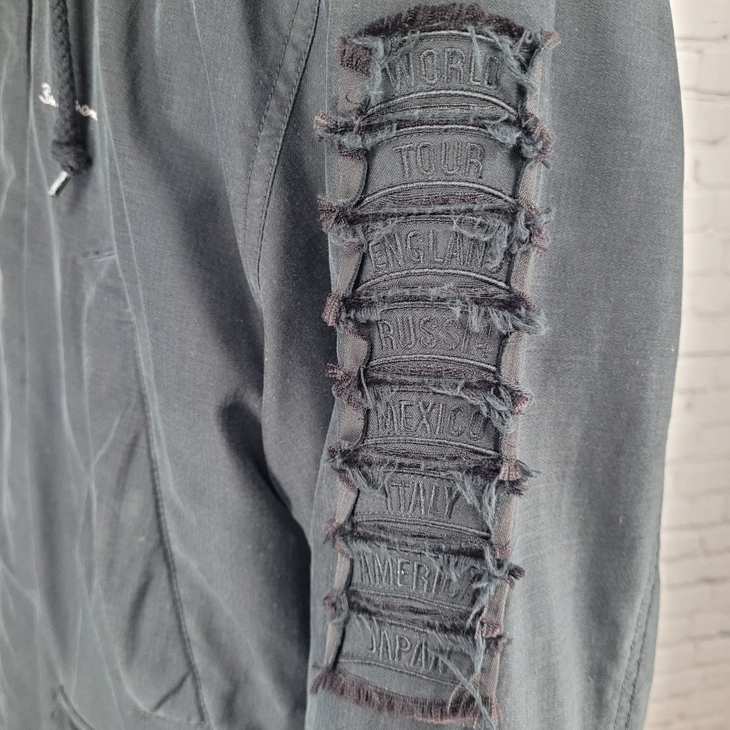 Ben Sherman Black World Tour Fur Hooded Full Zip Insulated Parka Coat Size 3 L