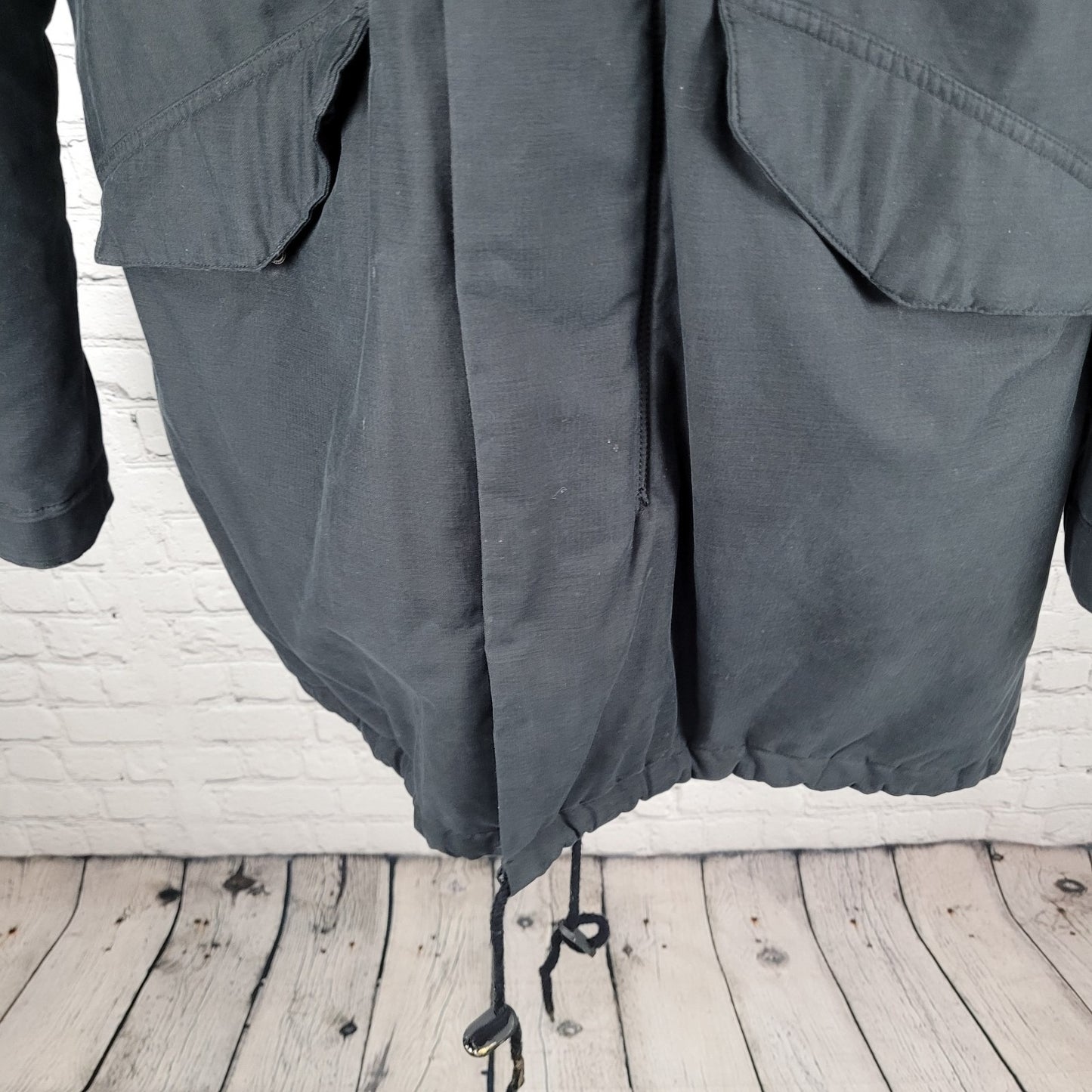 Ben Sherman Black World Tour Fur Hooded Full Zip Insulated Parka Coat Size 3 L