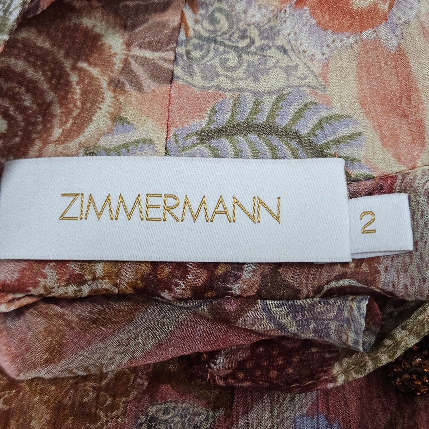 Zimmermann Multicolor Silk Ruffle Floral Sparkle Button Blouson Mini Dress 2