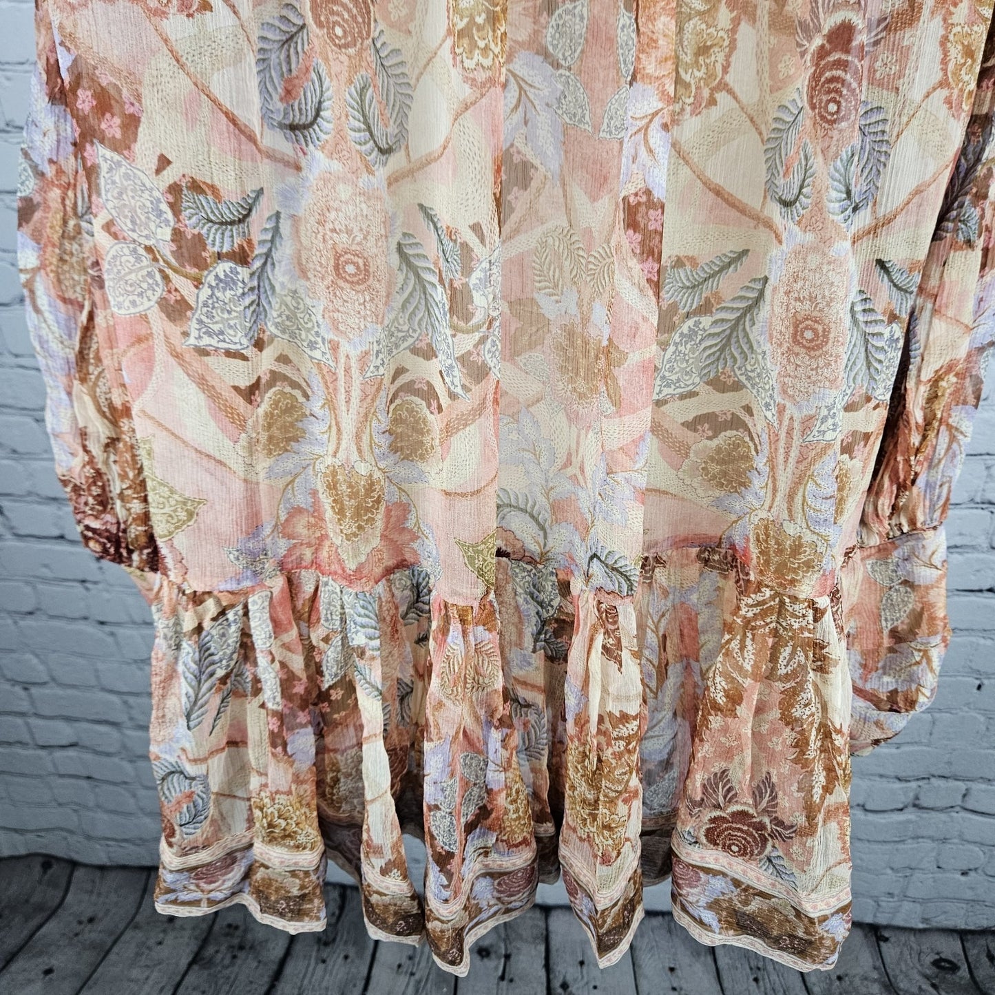 Zimmermann Multicolor Silk Ruffle Floral Sparkle Button Blouson Mini Dress 2