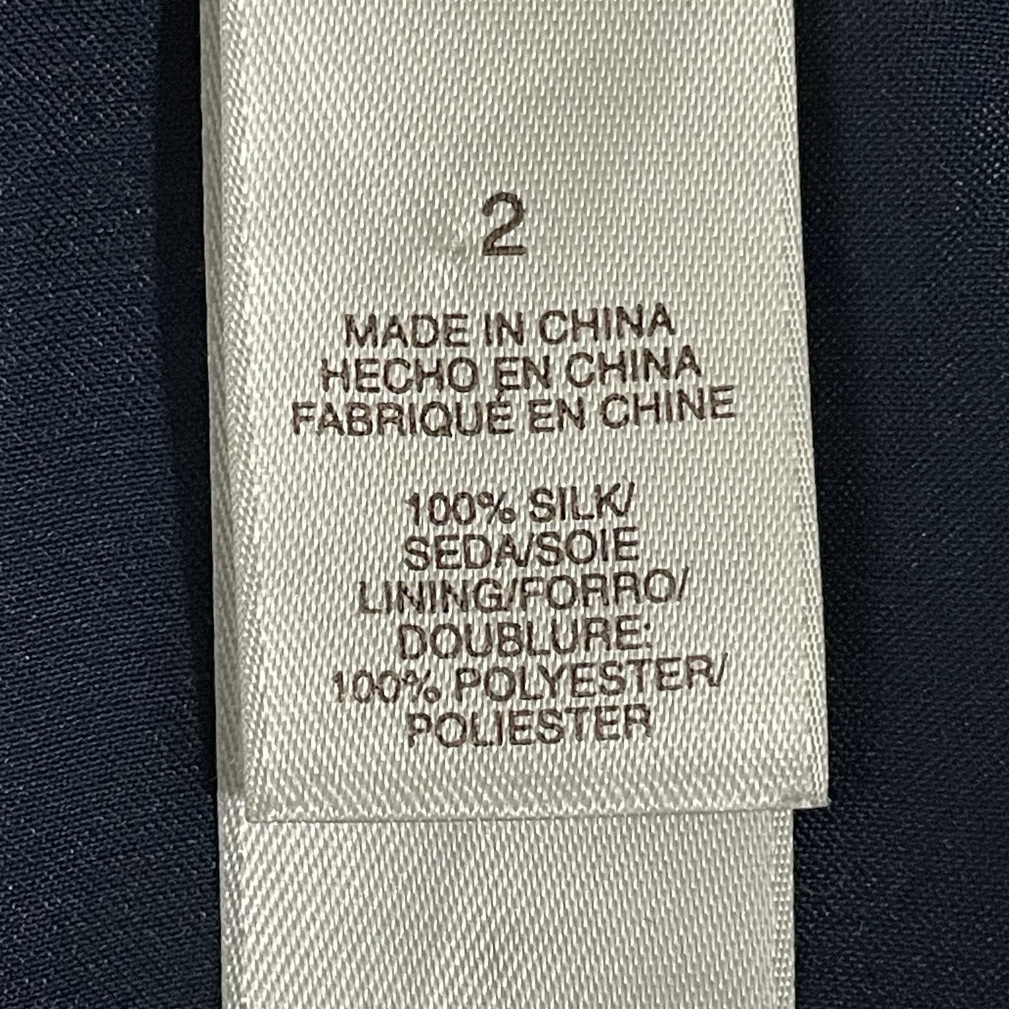 Laundry By Design Dark Blue Silk Pleated Puff Sleeve Lined Pockets Zip Dress 2