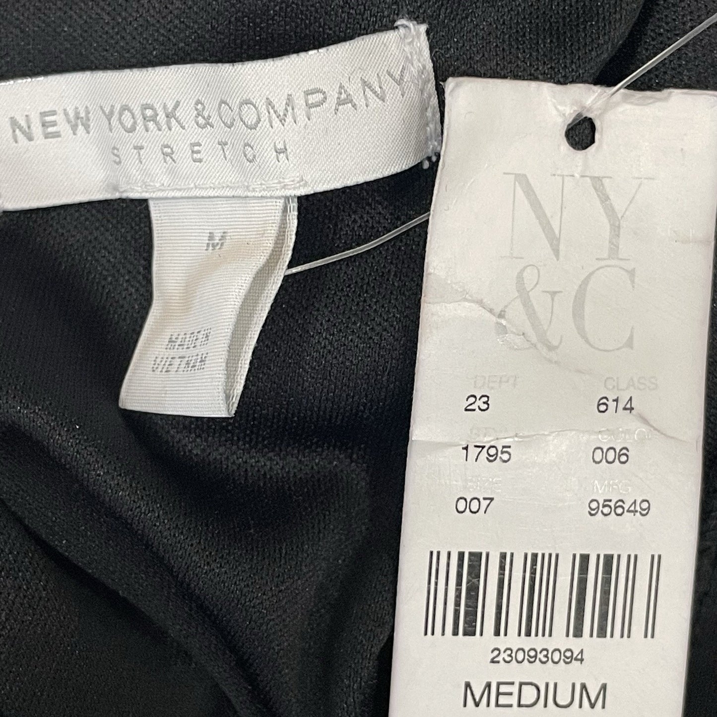 NWT New York & Company Stretch Black Velour Lace Zipped Bodycon Dress Medium M