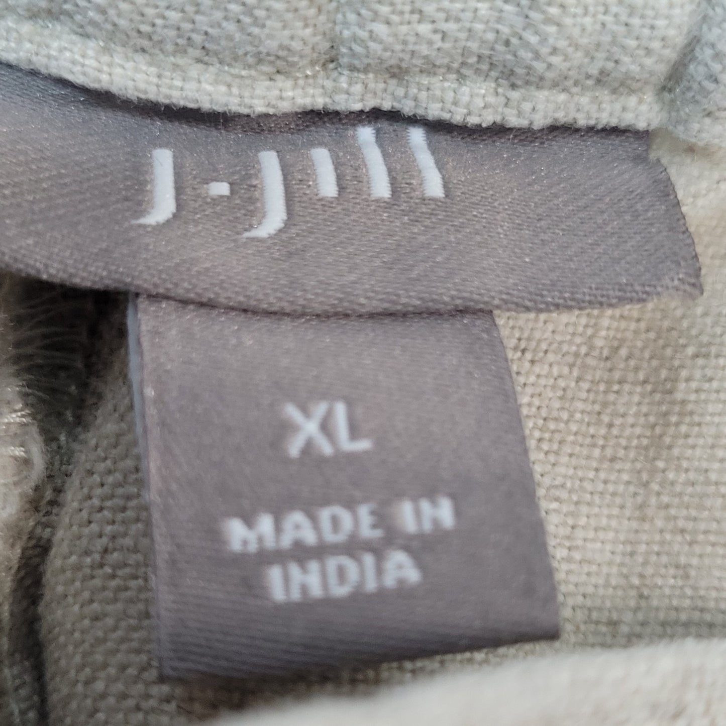 J Jill Beige 100% Linen High Rise Elastic Waist Wide Leg Pants Size XL (40x31)