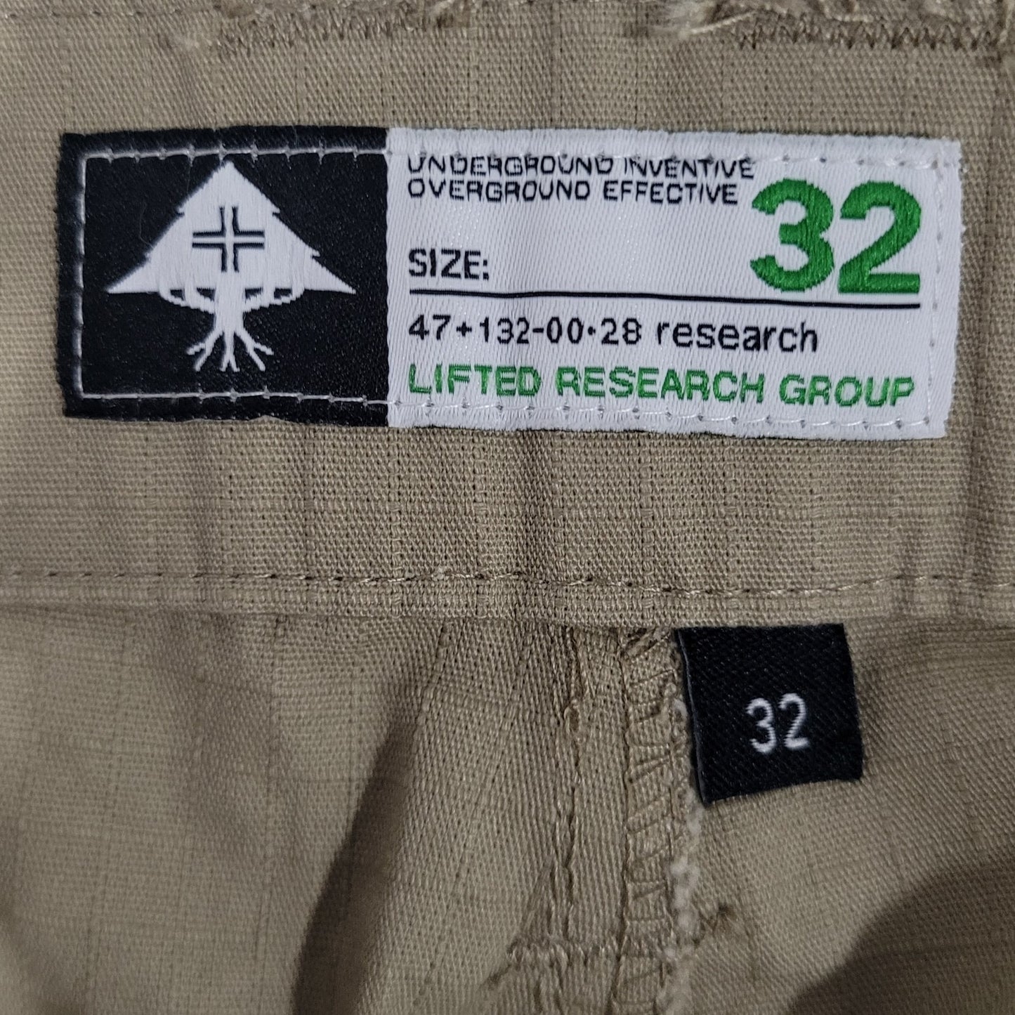LRG Lifted Research Group Tan 100% Cotton Cargo Pockets Shorts 32