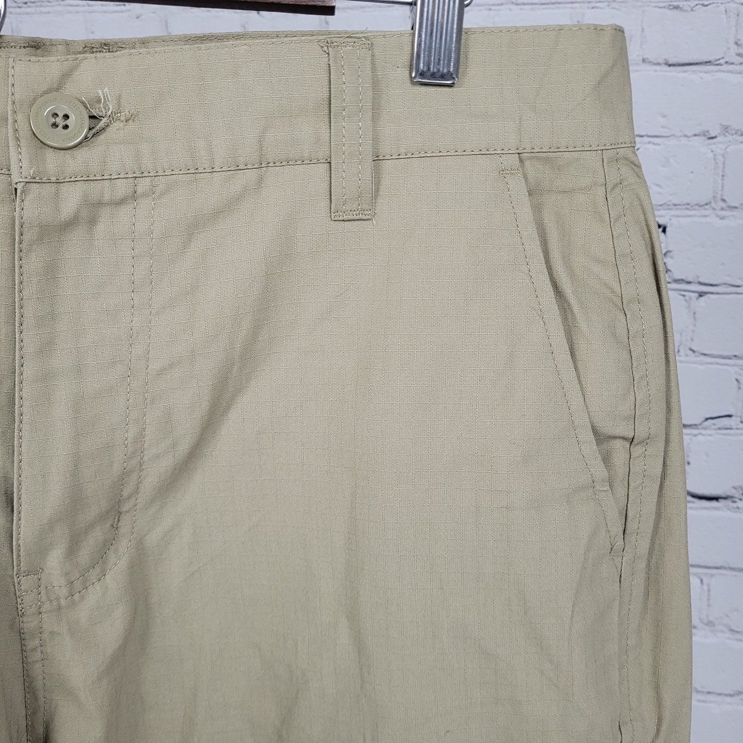 LRG Lifted Research Group Tan 100% Cotton Cargo Pockets Shorts 32
