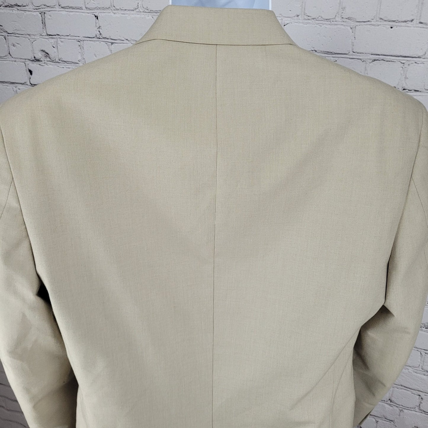 Chaps Ralph Lauren Beige 2 Button Single Vent Notch Blazer Suit Jacket Size 40R