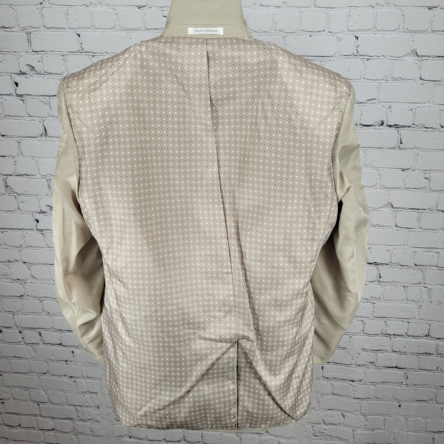 Chaps Ralph Lauren Beige 2 Button Single Vent Notch Blazer Suit Jacket Size 40R