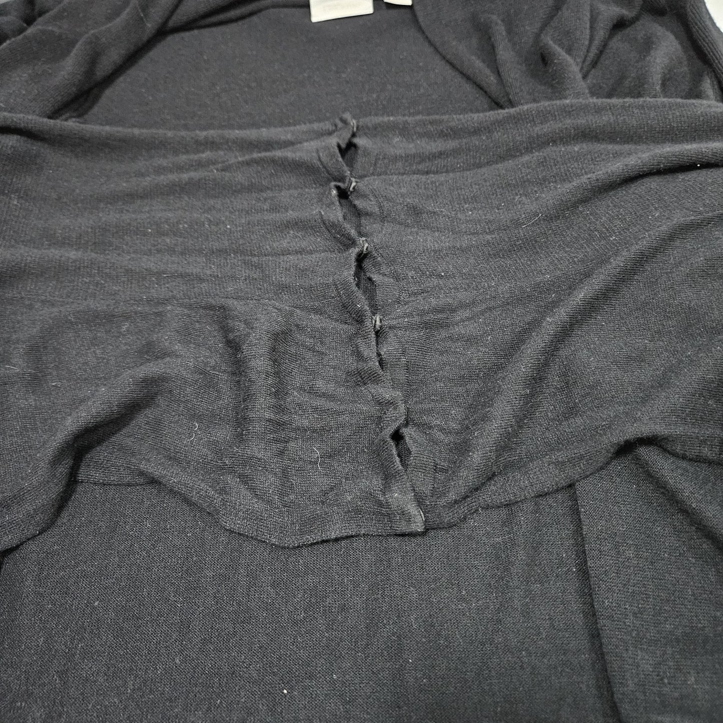 Nordstrom Lingerie Black Waterfall Wrap Long Sleeve Cardigan Sweater Large L