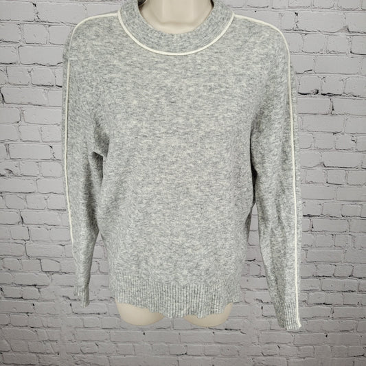 Athleta Heathered Grey Merino Extra Fine Wool Blend Sweater Size Medium M