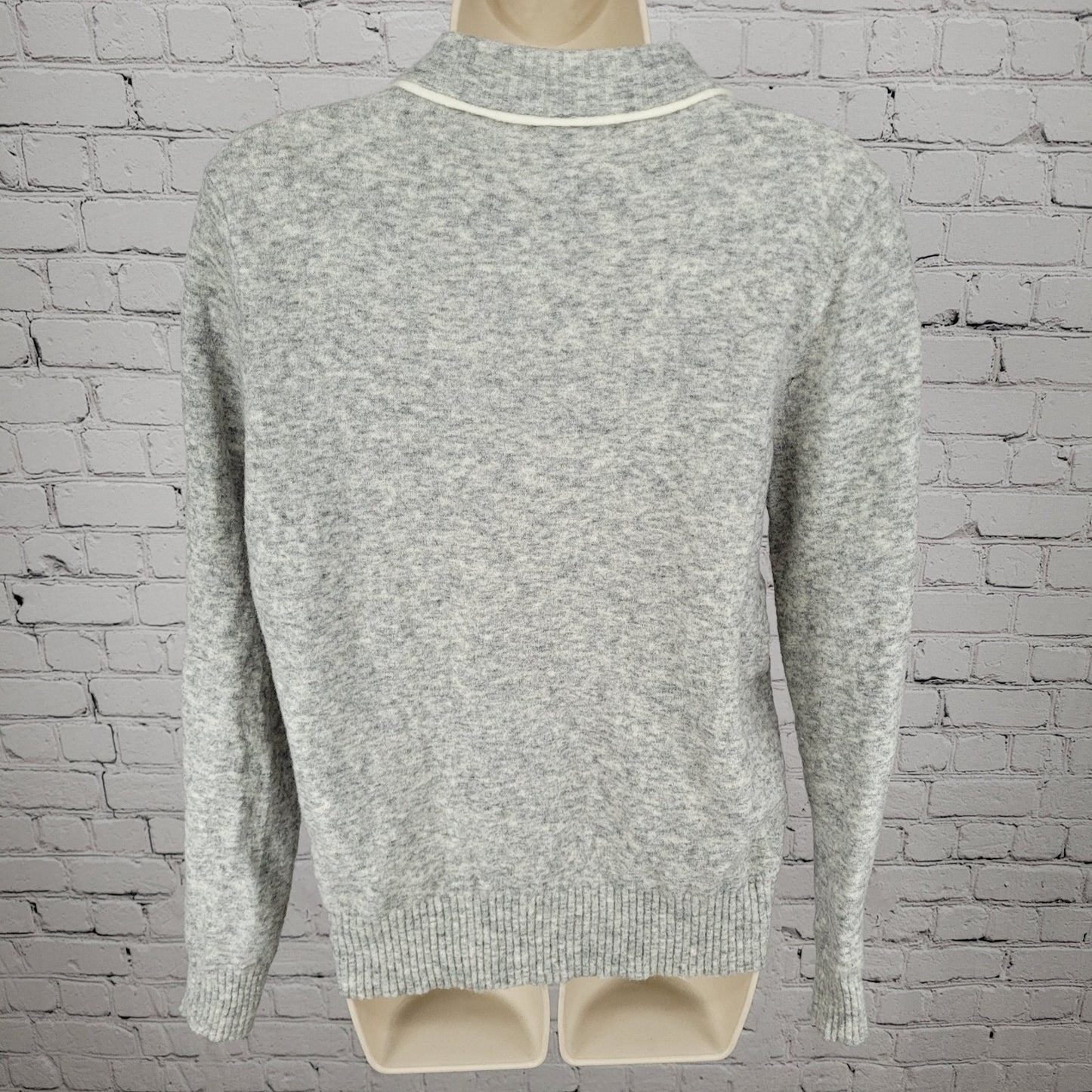 Athleta Heathered Grey Merino Extra Fine Wool Blend Sweater Size Medium M