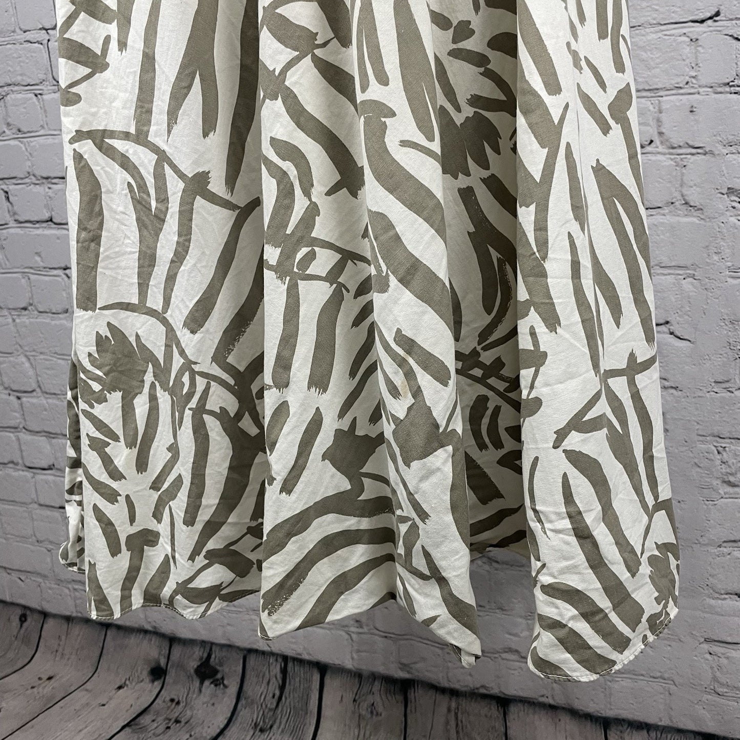 VTG Dawn Joy Fashions Ivory Printed Pleated A Line Dress USA Made Size 5/6