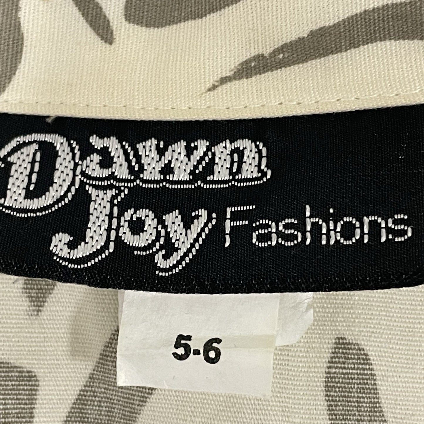 VTG Dawn Joy Fashions Ivory Printed Pleated A Line Dress USA Made Size 5/6