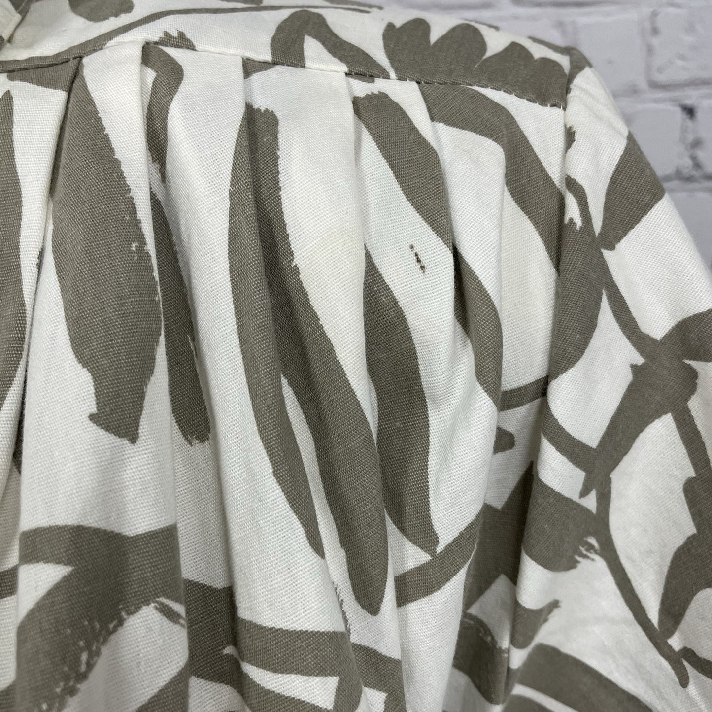 VTG Dawn Joy Fashions Ivory Printed Pleated A Line Dress USA Made Size 5/6