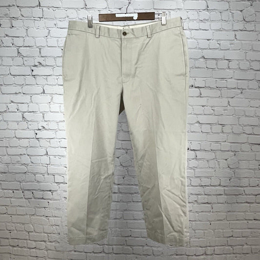 Brooks Brothers 346 Khaki Chino Clark 100% Cotton Pants Size 38 (37x27.5)