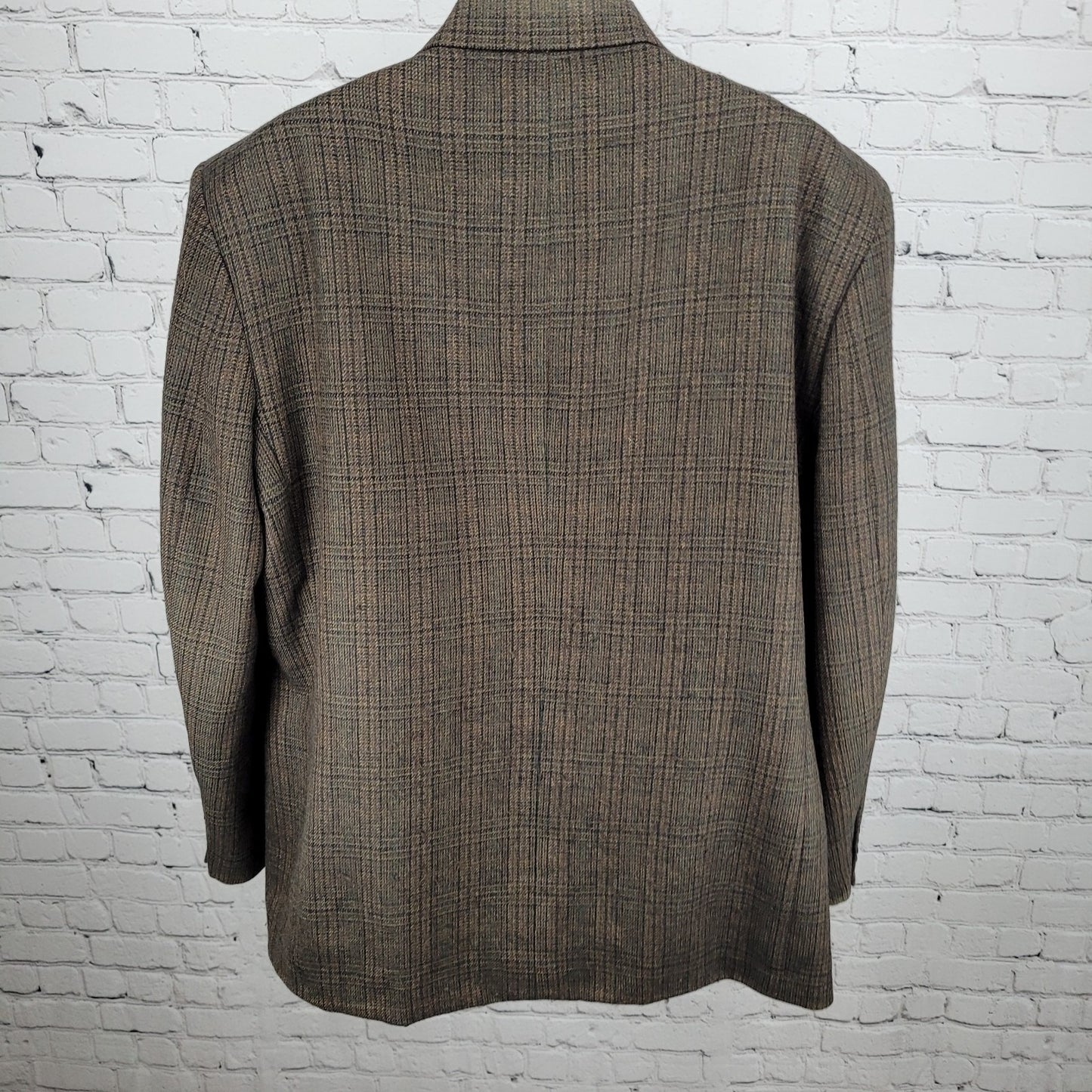 Oscar De La Renta Brown 100% Lambswool 2 Button Blazer Sport Coat Size 48R