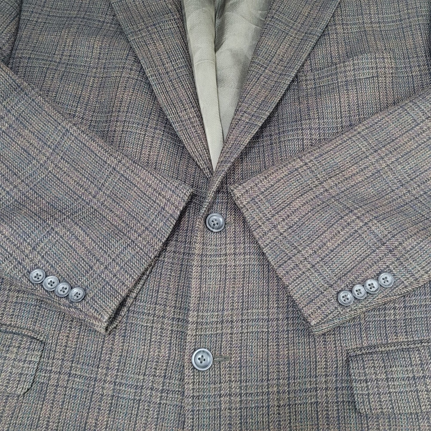 Oscar De La Renta Brown 100% Lambswool 2 Button Blazer Sport Coat Size 48R