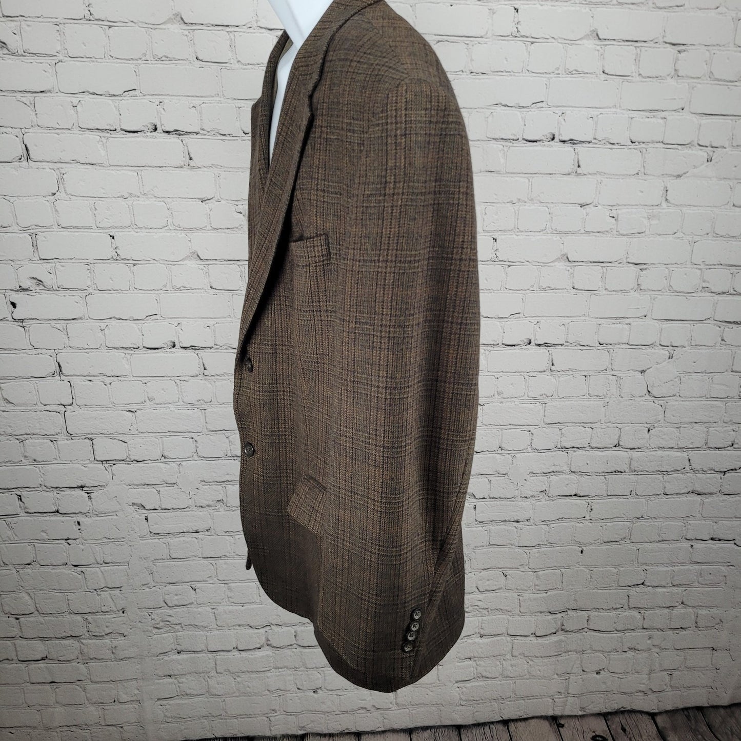 Oscar De La Renta Brown 100% Lambswool 2 Button Blazer Sport Coat Size 48R