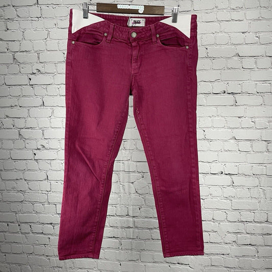 Paige Pink Denim Stretch Waist Skinny Low Rise Jeans USA Maternity 30 (34x25.5)