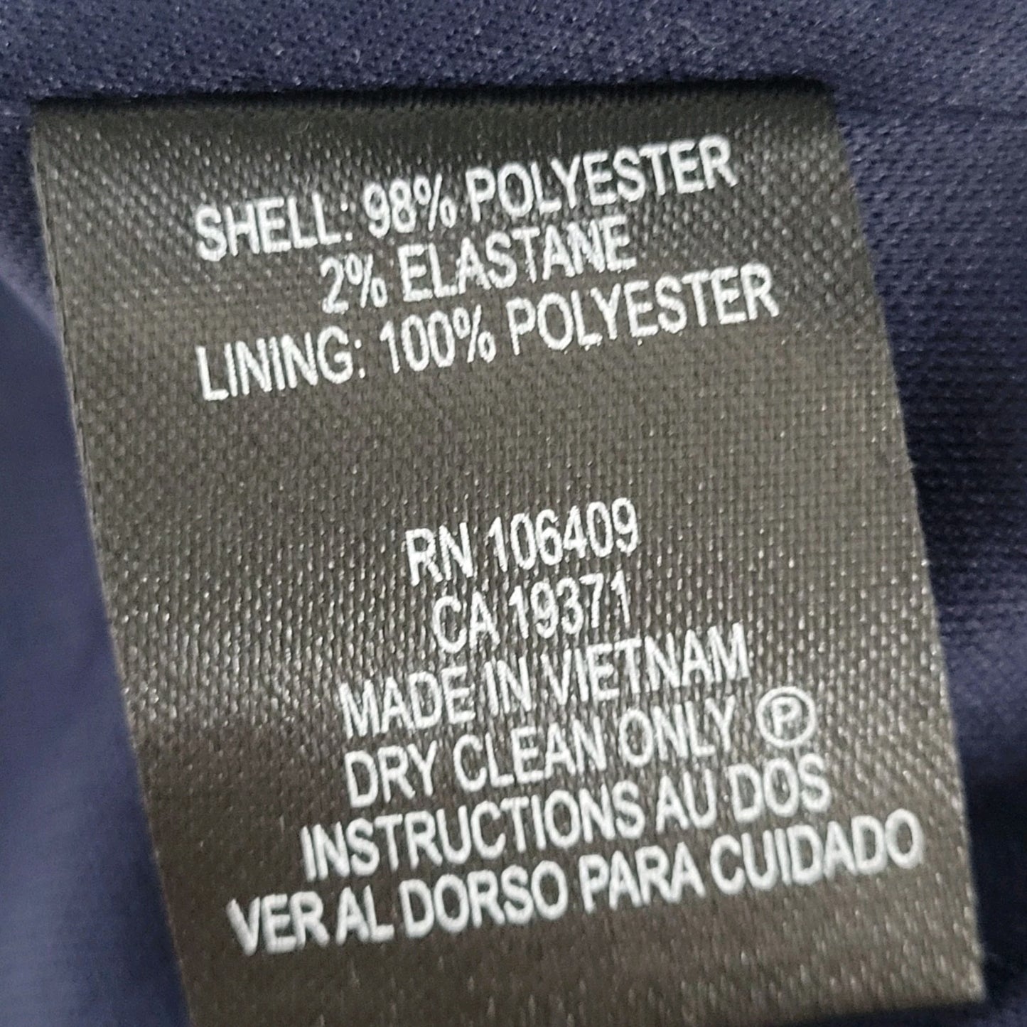 Tahari Navy Floral Short Sleeve Back Zip Slit Stretch Lined Shift Dress Size 6