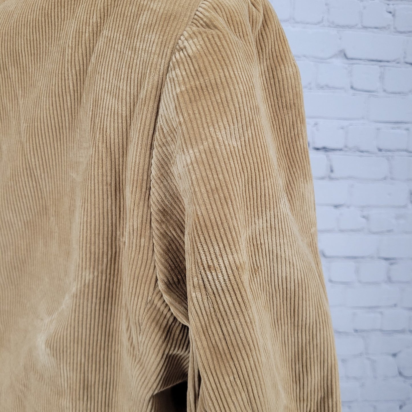 VTG Jordache Tan 100% Cotton Corduroy Double Vented Notch Blazer Jacket Size 42R