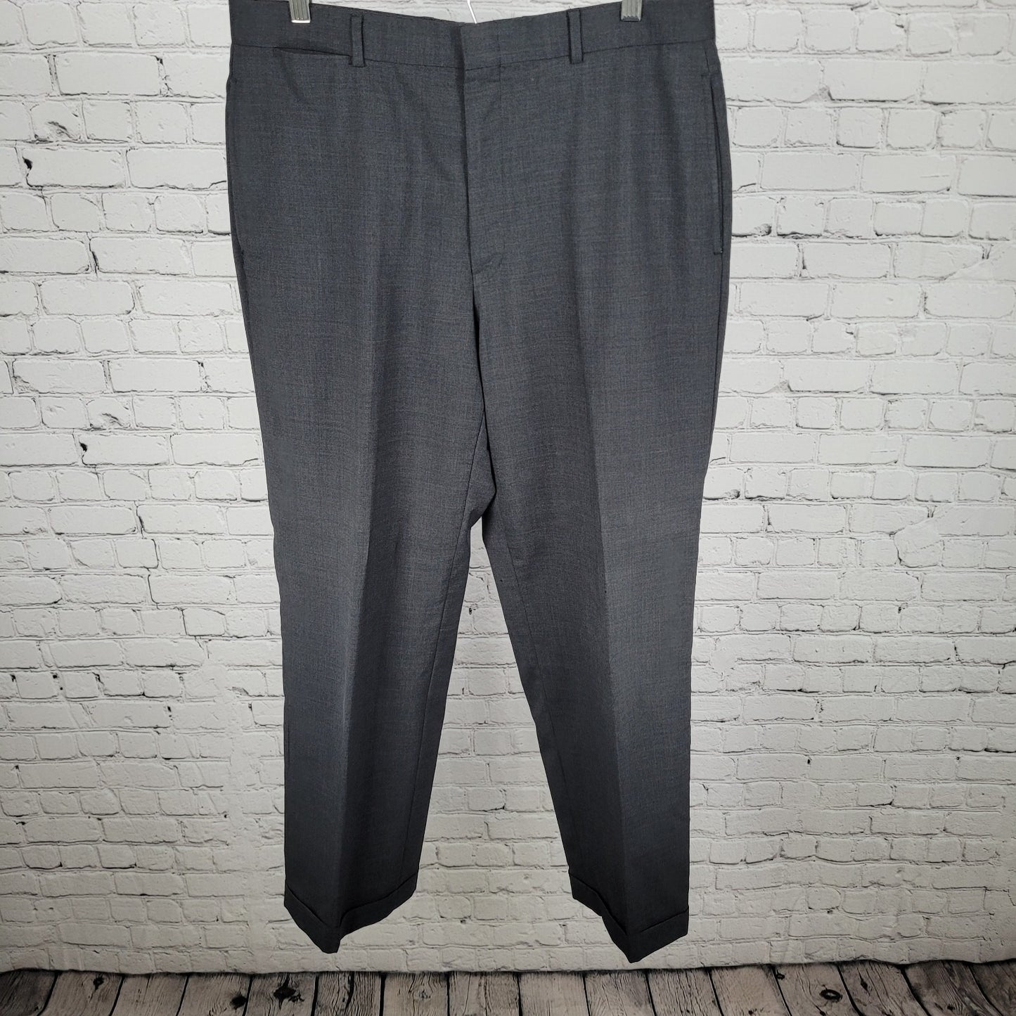 VTG Brooks Brothers Grey 100% Wool Brooksease Dress Pants USA Made Size 33x30
