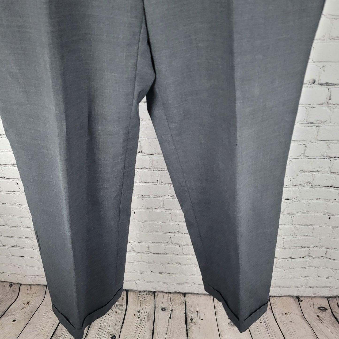 VTG Brooks Brothers Grey 100% Wool Brooksease Dress Pants USA Made Size 33x30