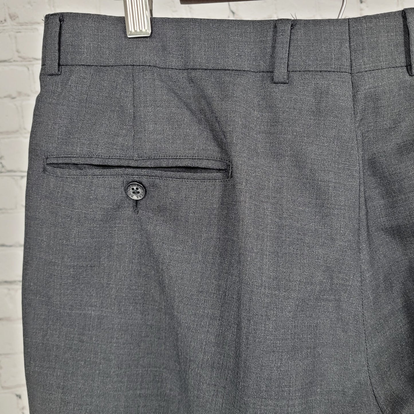 VTG Brooks Brothers Grey 100% Wool Brooksease Dress Pants USA Made Size 33x30