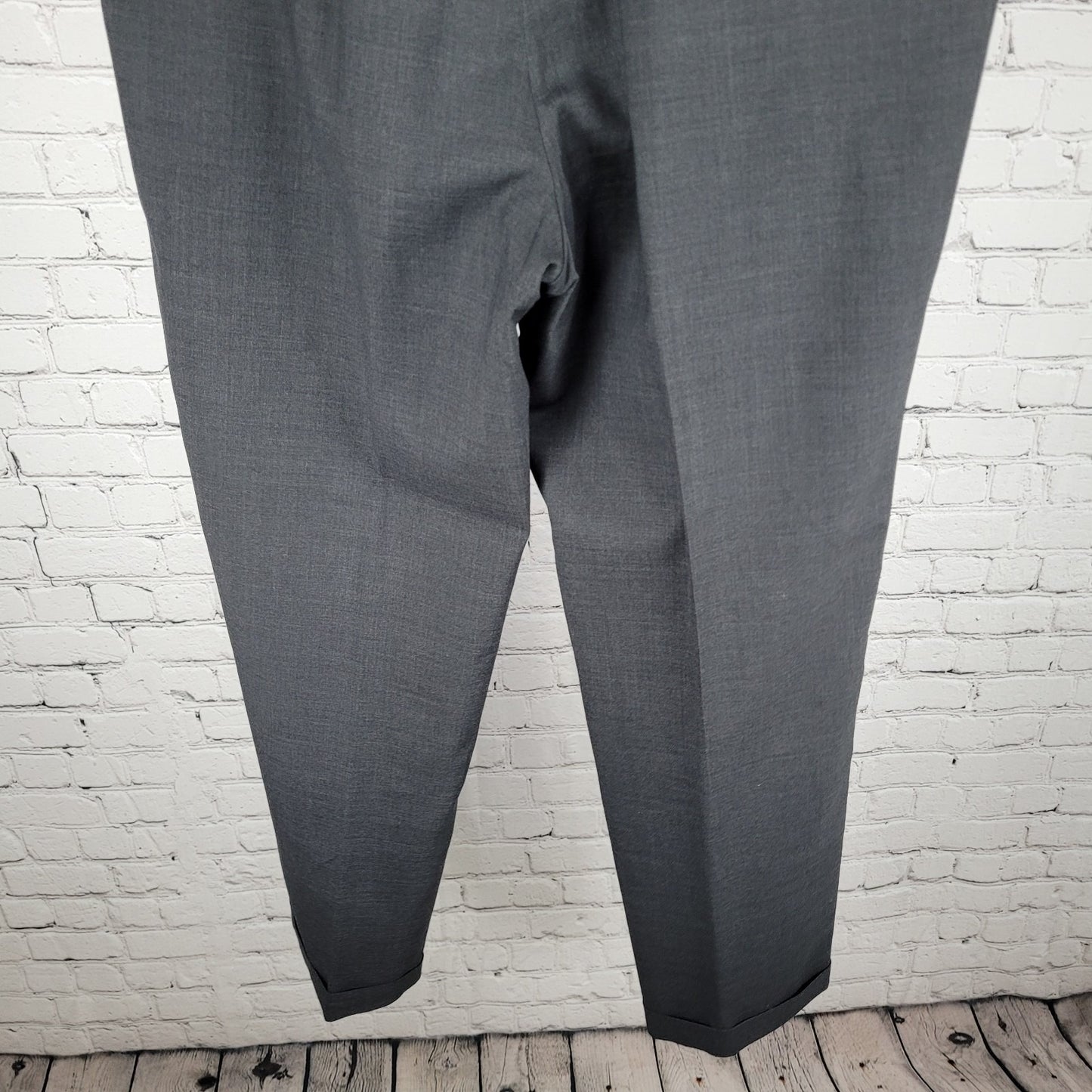 VTG Brooks Brothers Grey 100% Wool Brooksease Dress Pants USA Made Size 33x30