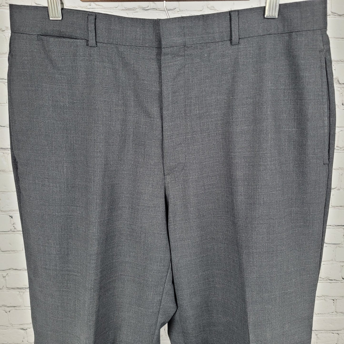 VTG Brooks Brothers Grey 100% Wool Brooksease Dress Pants USA Made Size 33x30