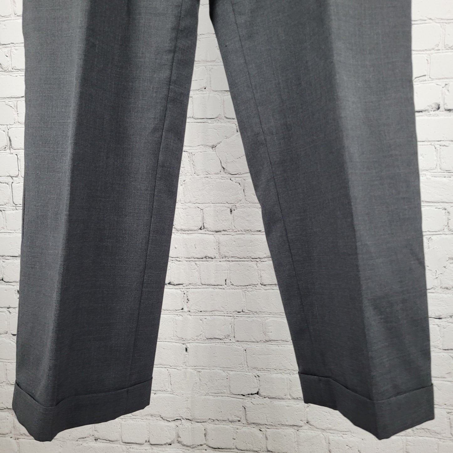 VTG Brooks Brothers Grey 100% Wool Brooksease Dress Pants USA Made Size 33x30