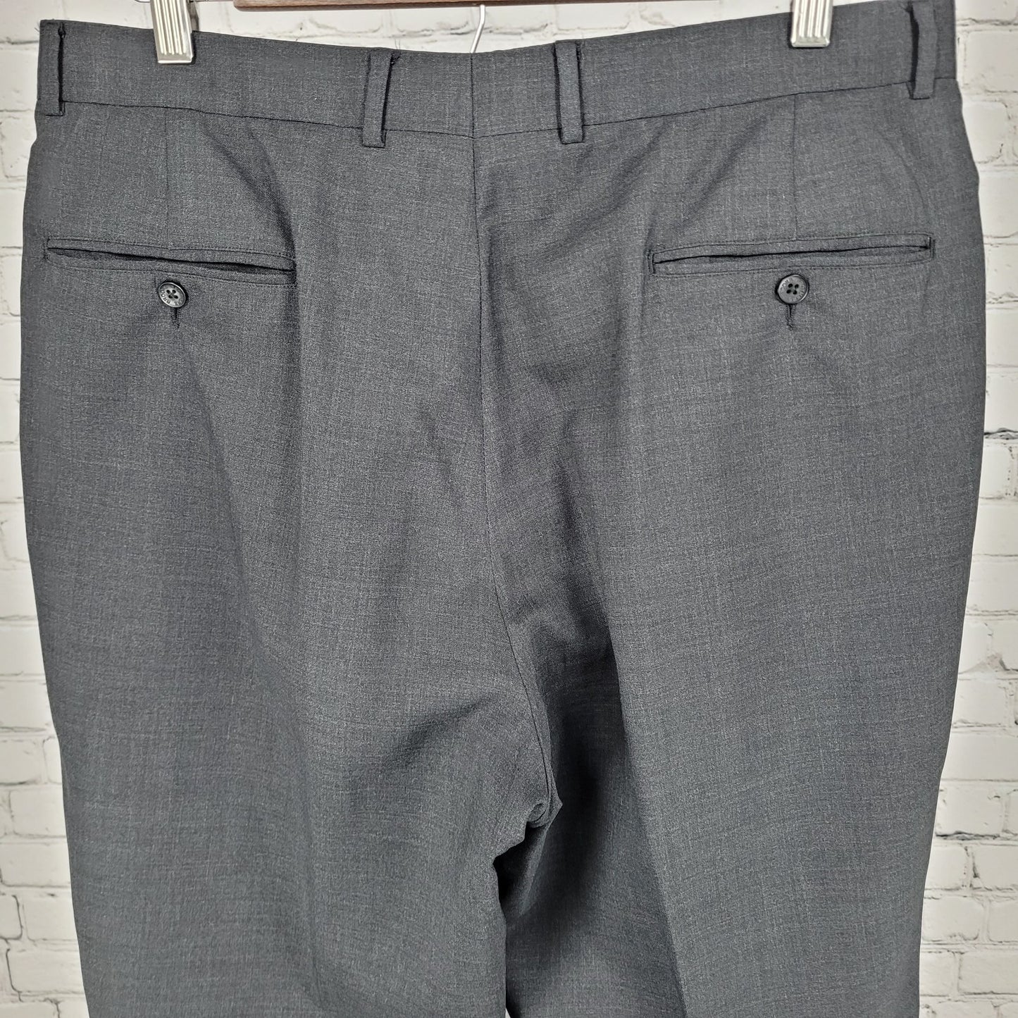VTG Brooks Brothers Grey 100% Wool Brooksease Dress Pants USA Made Size 33x30