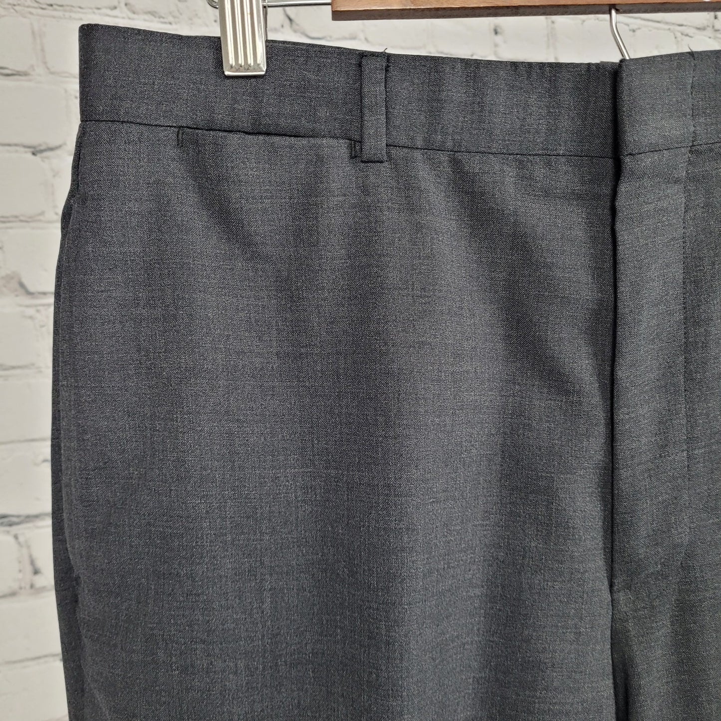 VTG Brooks Brothers Grey 100% Wool Brooksease Dress Pants USA Made Size 33x30