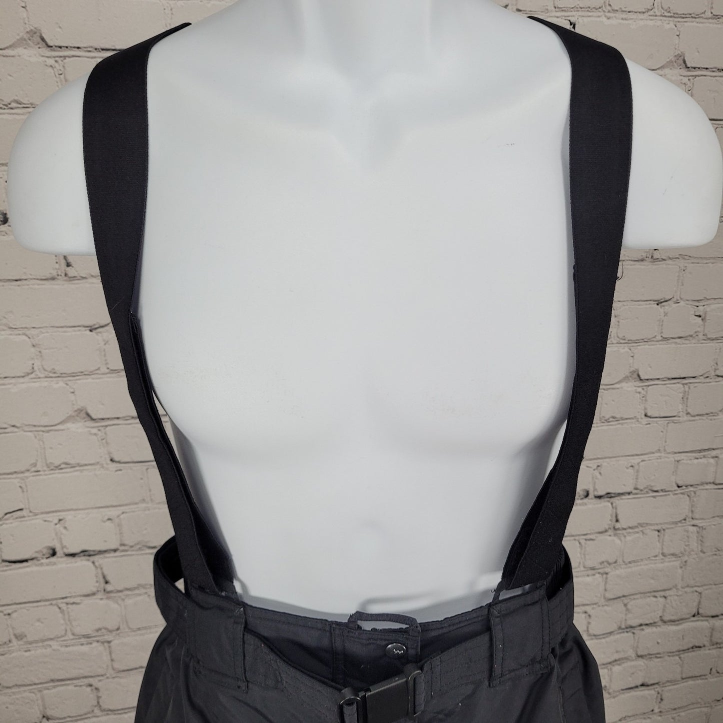 Quechua Decathlon Black Insulated Belted Snow Bib Pants Youth Size 180cm (27x31)